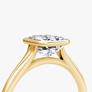 Emerald Cut - Bezel Ring - 18 K Gold